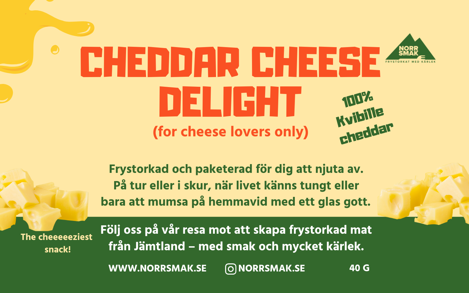 Frystorkad Cheddar från Kvibille