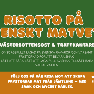 Frystorkad Risotto på svenskt matvete med trattkantareller och Västerbottensost